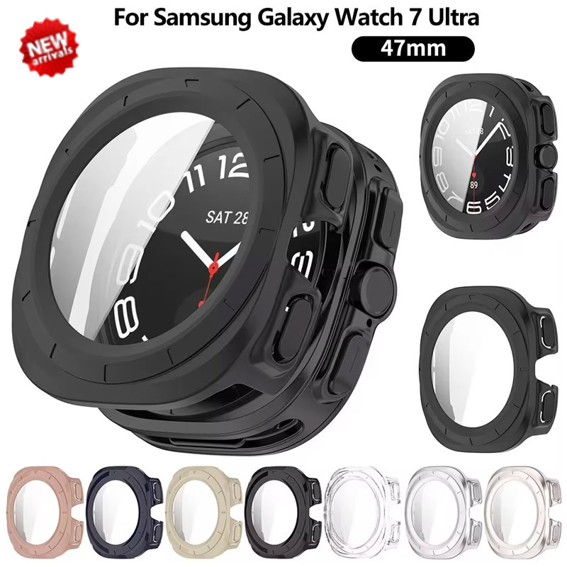Pc สําหรับ Samsung Galaxy Watch 7 Ultra 47 มม.ฟิล์มกระจกนิรภัยป้องกันหน้าจอกรอบสําหรับ Galaxy Watch 7Ultra 47 มม.