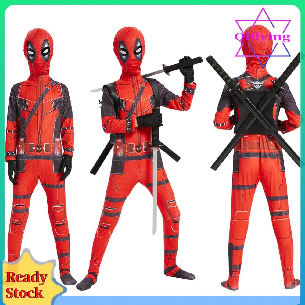 Deadpool คอสเพลย์เครื่องแต่งกาย Breathable Superhero หน้ากาก Jumpsuit สําหรับอุปกรณ์ประกอบฉาก Masquerade