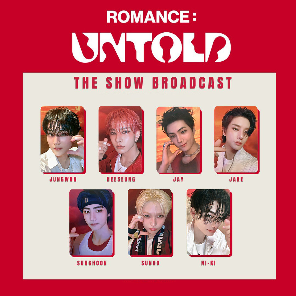 Kpop Idol ENGENE ALBUM ROMANCE UNTOLD Photocards JAY SUNGHOON SUNOO NI-KI HESEUNG JAKE JUNGWON แฟนของขวัญ
