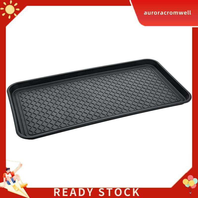 มีสินค้าใน คลังสินค้า ถาดหยดรองเท้าที่มีขอบสูง (76.2 X 38 X 3.1 ซม) ชั้นวางรองเท้าถาดรองเท้ากันน้ําแผ่นรองรองเท้าสําหรับกลางแจ้งสวนสีดําทนทานง่ายต่อการใช