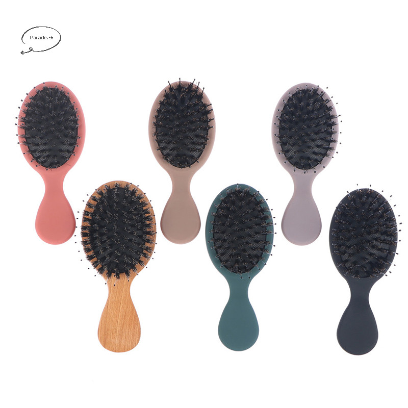 Parade ผู้หญิงแปรงผมหวีหมูป่าธรรมชาติ Bristle Anti-static Hairbrush ตัดผมแปรง TH