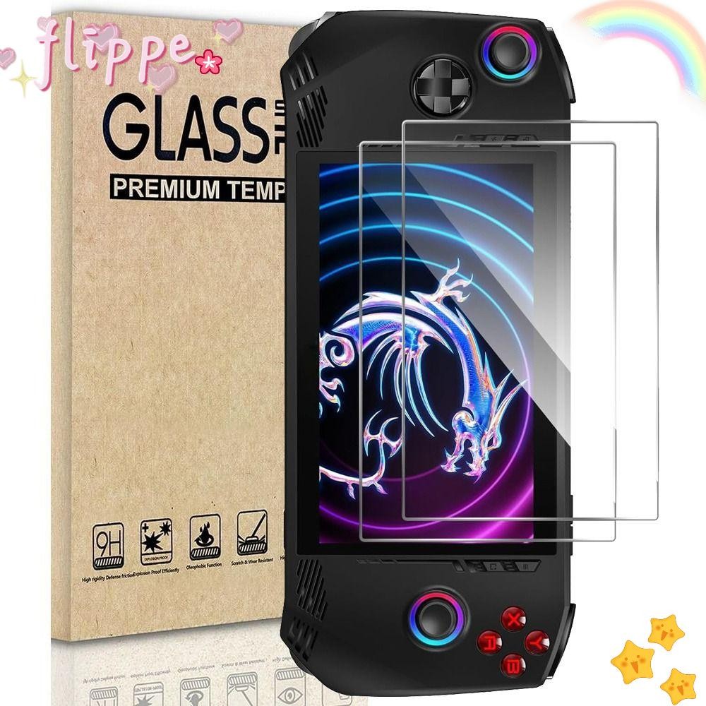 Flippe 2 ชิ้นปกป้องหน้าจอ,คอนโซลเกมมือถืออุปกรณ์เสริมอุณหภูมิแก้ว,หลักฐาน 7 นิ้ว 9H ฟิล์มป้องกันสําหรับ MSI Claw A1M