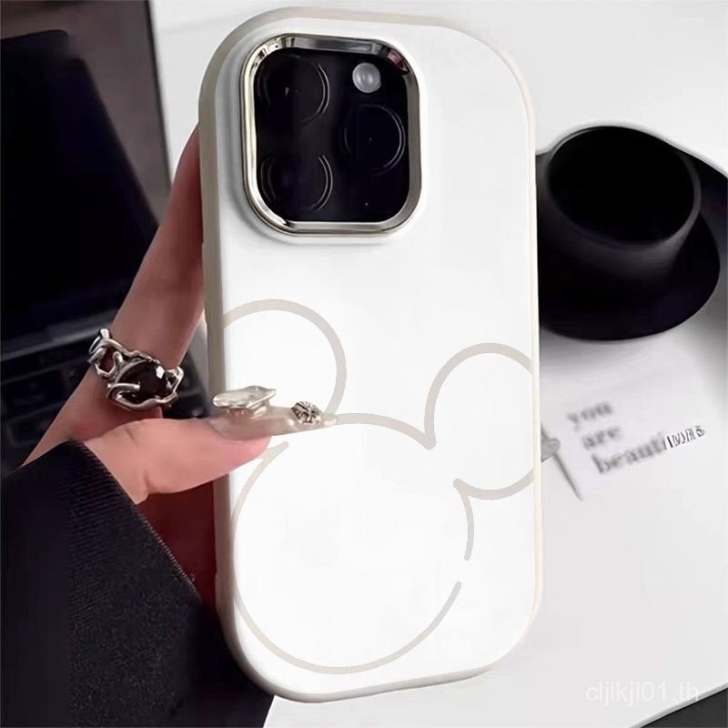 มิกกี้พื้นหลังสีขาวหรูหราและทนทานเคสโทรศัพท์กล้องไฟฟ้าสำหรับ iPhone Series รวมถึง7/8 PLUS ufyi