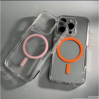 ใหม่สําหรับ iPhone 16 ProMax เคสโทรศัพท์แม่เหล็ก iP 11 12 13 14 15 16 Pro Max โปร่งใส anti drop กันกระแทกเคสโทรศัพท์ Hard ฝาหลัง