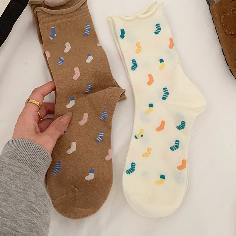 Ladies tube socks cotton socks comfortable breathable