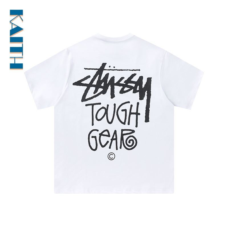 #T8 ด้านหน้าและด้านหลังโมโนโครมที่เขียนด้วยลายมือพิมพ์ตัวอักษรคู่เกาหลีขนาดบวกผ้าฝ้าย สตรีทแวร์ คอกลมยอดนิยมกราฟิกทีวินเทจ ไม่จํากัดเพศ เสื้อยืดส