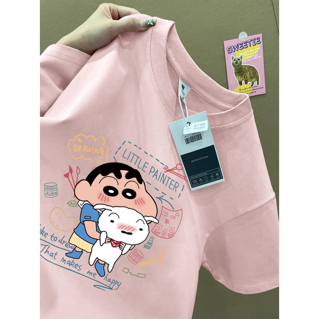 COD (จัดส่งในกรุงเทพฯ) MAO Shop Printed T-shirt,ผ้าฝ้ายแท้ การ์ตูนน่ารักพิมพ์เสื้อยืดแขนสั้นสบาย ๆ #2254