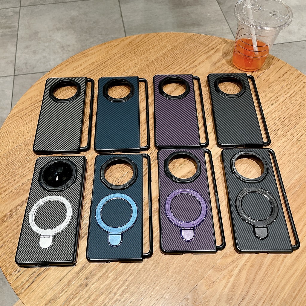 Magnetic Bracket Stand Holder Hard KEVLAR เคสโทรศัพท์กันกระแทกสําหรับ Huawei Honor Magic V3 ฝาหลัง