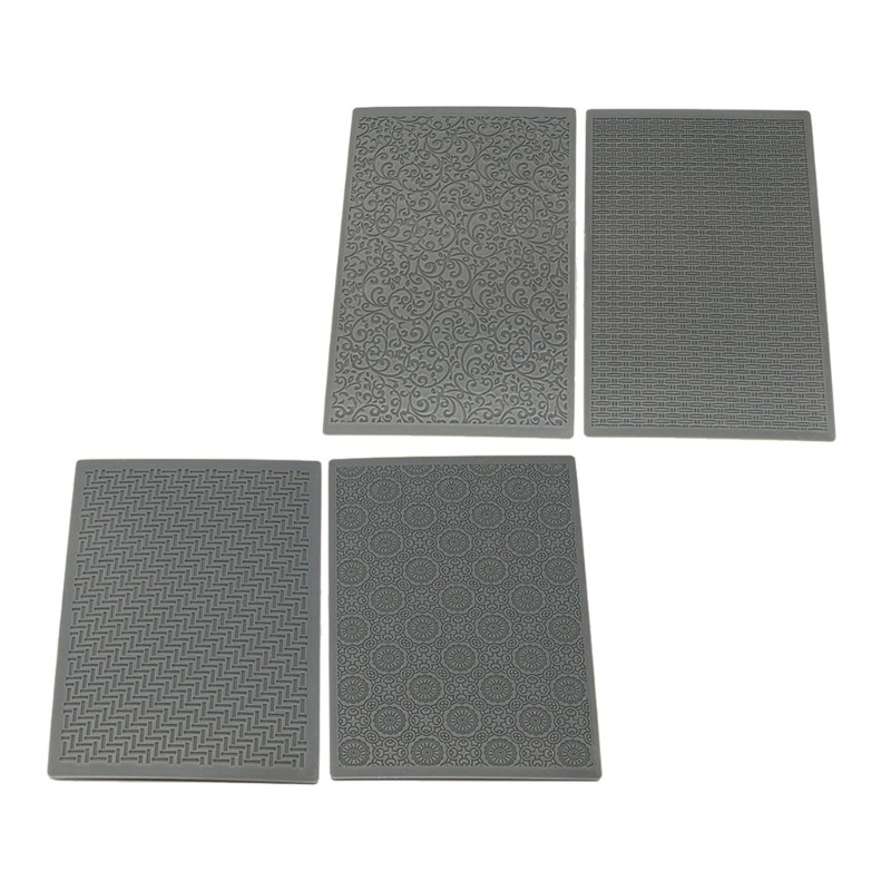 LI 4 ชิ้น Clay Texture แผ่นชุดต่างหูดินเครื่องมือ Clay Texture สําหรับ Jewerly ทําความงามรูปแบบแผ่นเ