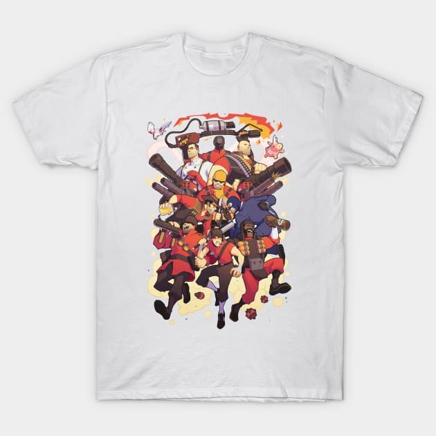 [COD]เสื้อยืด Team Fortress 2 T-Shirtเซ็กซี่ เกาหลี หนาๆ คอกลม เสื้อกีฬา