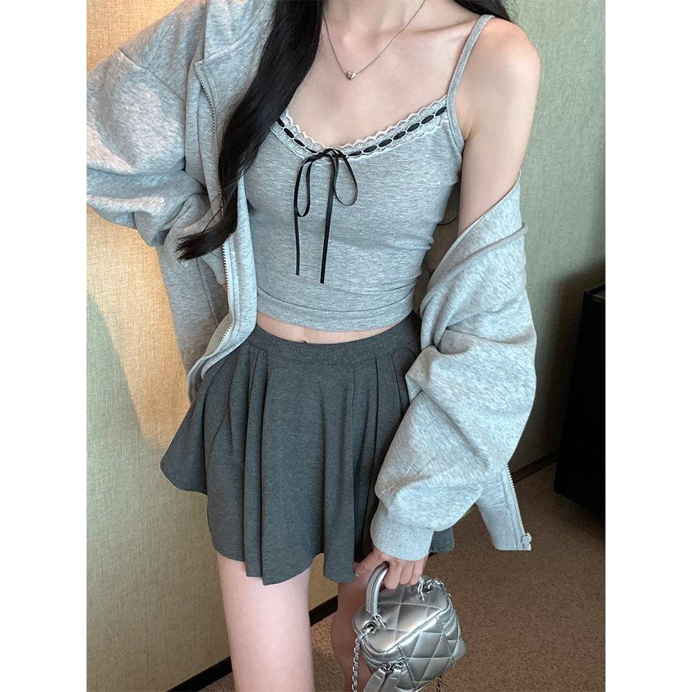 StrawBrary สายเดี่ยวแฟชั่น ลูกไม้ เสื้อยกทรง มีฟองน้ำเสริม ขอบลูกไม้ น่ารัก ผ้านุ่ม ใส่สบาย 28-36 นิ้ว เสื้อผู้หญิง