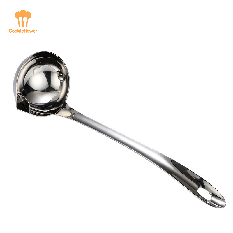 Ckfr สแตนเลสซุปไขมันแยกน้ํามัน Ladles Skimmer ช้อนซุปกระชอนใหม่