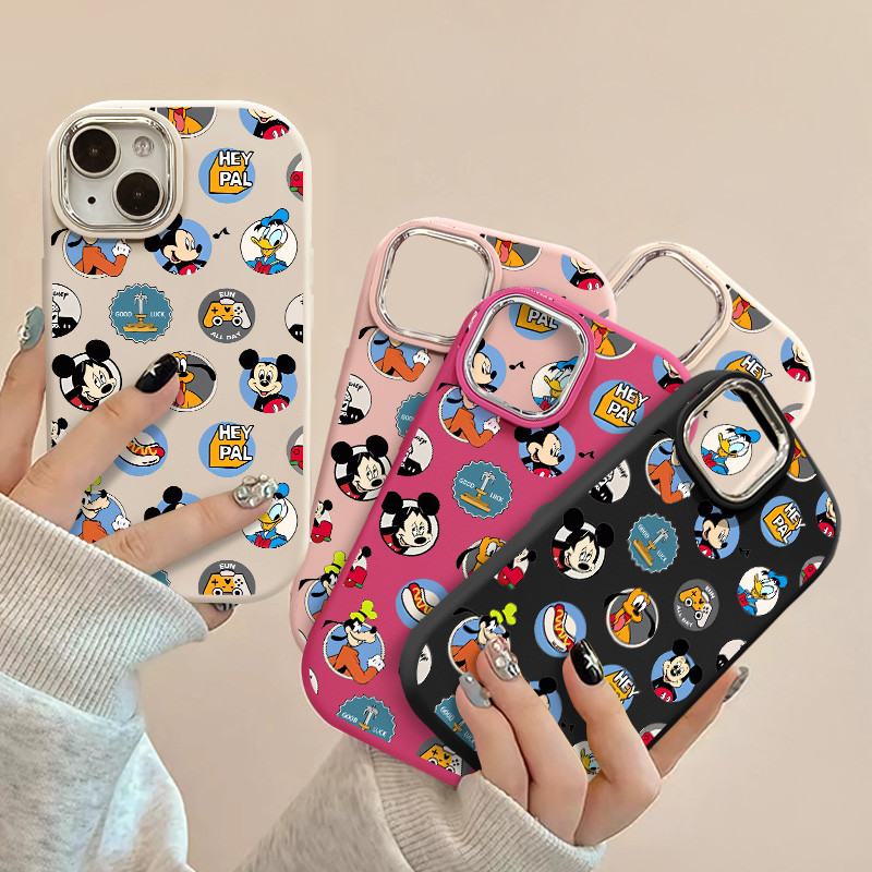 มิกกี้เมาส์และโดนัลด์ดั๊กการ์ตูนเคสโทรศัพท์เข้ากันได้สําหรับ IPhone 11 13 12 14 15 Pro MAX XR X XS MAX 7/8 Plus SE 2020 Soft Tpu กันกระแทกรวมทุกอย่างป้องกันกรณี