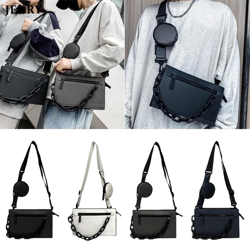 Jfory Mens Bag Crossbody Mens Bag หนัง PU น้ําหนักเบาปรับได้,