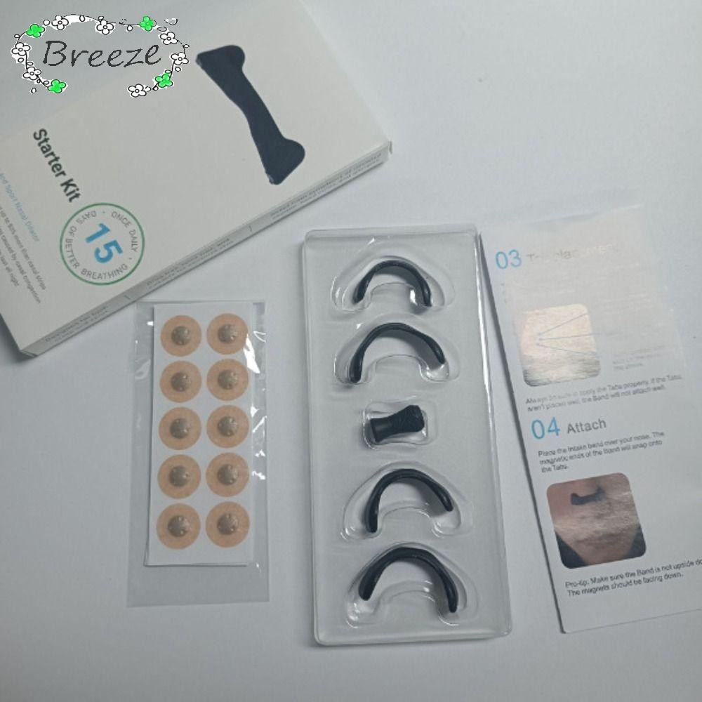 Breeze Breathing Nasal Strip Starter Kit, Extra Strength Snoring Solution กันเหงื่อ ลดการนอนกรน เครื่องมือนวด Boost Oxygen ปรับปรุงคุณภาพการนอนหลับสําหรับผู้ชาย/ผู