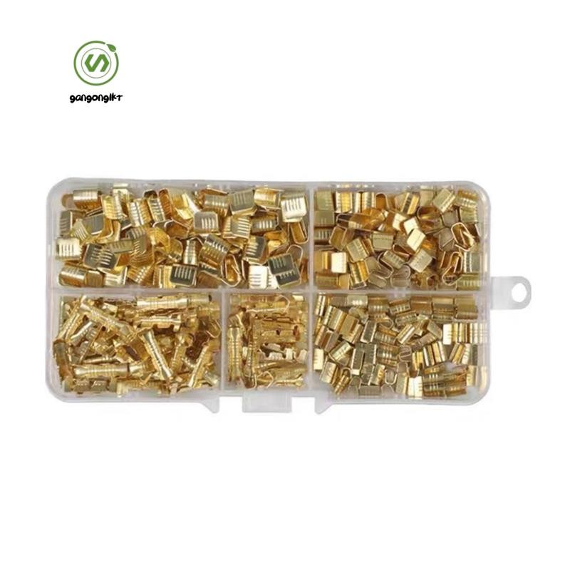 [gangong1kr]500 ชิ้น U รูปร่างแหวนทองแดง Terminals Crimp Kit Non-ฉนวน Assortment สาย Wire Spade ไฟฟ้า Butt Connector 454TABC