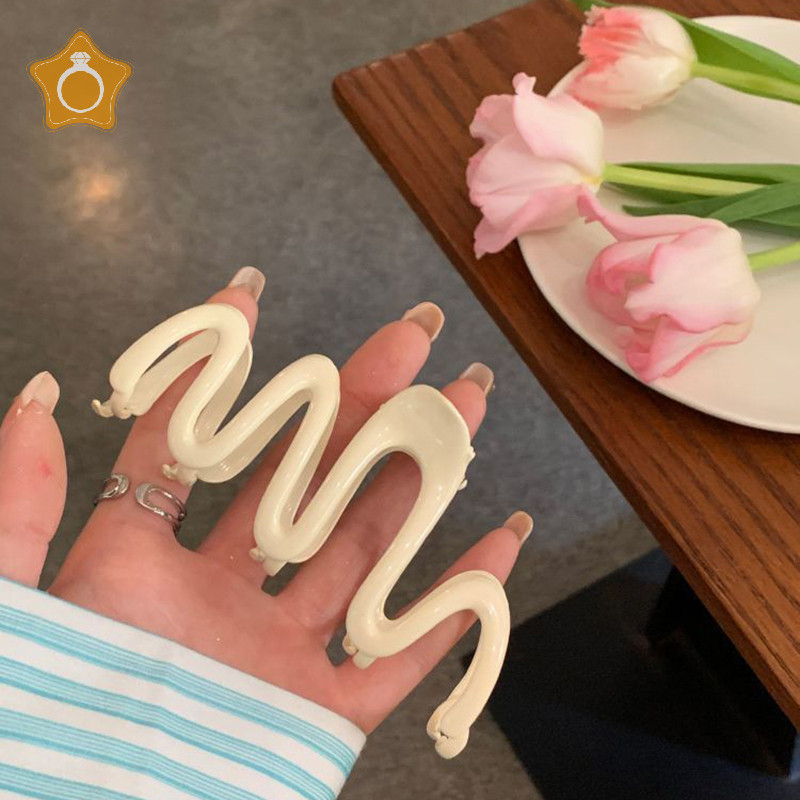 [IN] สีสัน Jelly Wave Hair Claw Hairpin ผู้หญิงสาวแฟชั่นการออกแบบเกาหลีหวานง่ายคลิปผมไม่สม่ําเสมอ Headwear TH