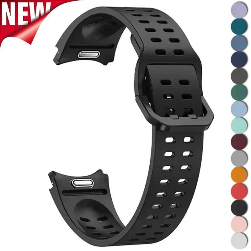 สายรัดซิลิโคนสําหรับ Samsung Galaxy Watch 6 4 Classic 43 มม.47 มม.สร้อยข้อมือสําหรับ Galaxy Watch 7 6 5 4 40 มม.44 มม.เข็มขัด