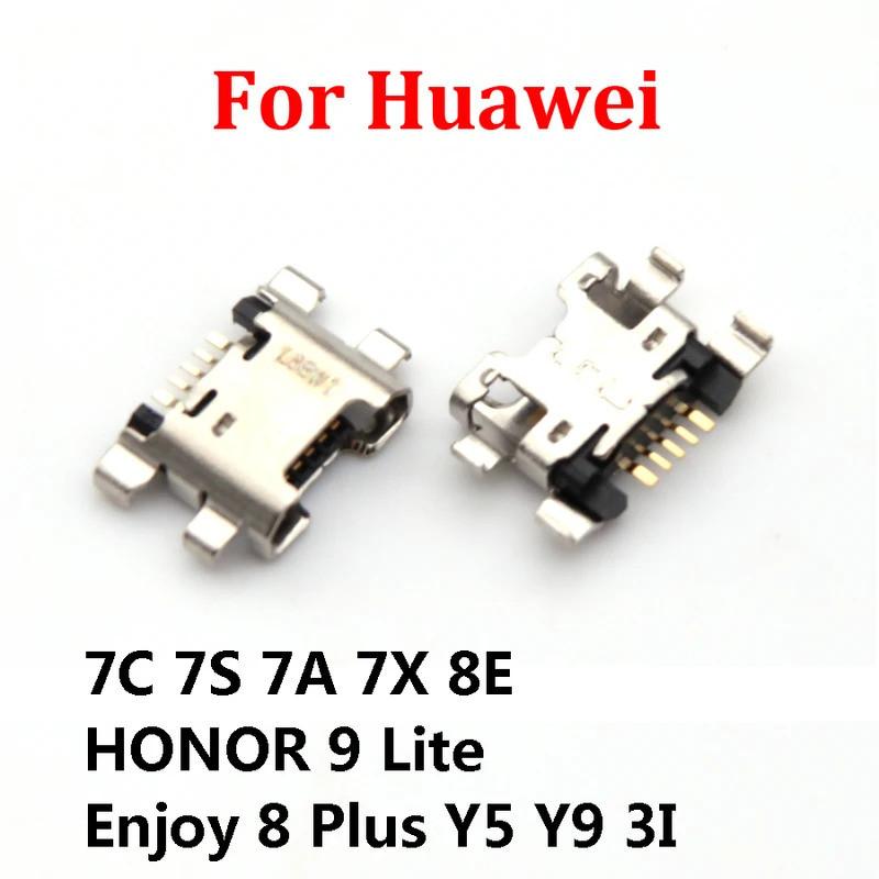 10-50 ชิ้น Dock Micro Plug USB ชาร์จ Pin Dock พอร์ตสําหรับ Huawei 7C 7S 7A 7X 8E HONOR 9 lite สนุก 8 Plus Y5 Y9 3I ชาร์จ Pin Dock Connector