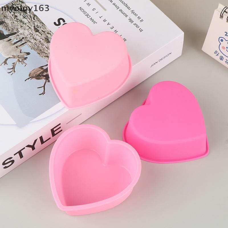 Myoloy 3 นิ้ว 8 ซม.หัวใจมูสช็อกโกแลตสบู่แม่พิมพ์เค้กตกแต่ง Bakeware Baking Pan TH