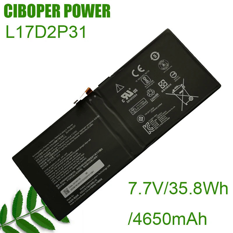 CP Genuine Tablet Battery L17D2P31 7.7V/35.8Wh/4650mAh For Yoga Book C930 YB-J912F YB-J912L Notebook