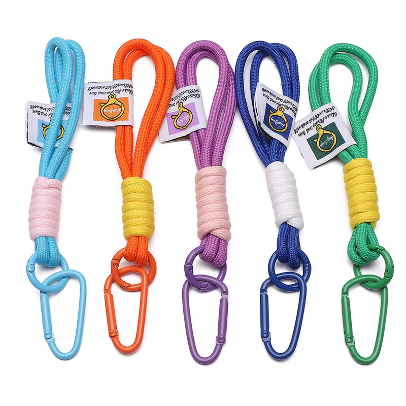 สายคล้องกุญแจไนลอนถัก 19 ซม. สำหรับ DIY ตกแต่งกระเป๋าเป้และพวงกุญแจ 1 ชิ้น