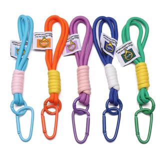 สายคล้องกุญแจไนลอนถัก 19 ซม. สำหรับ DIY ตกแต่งกระเป๋าเป้และพวงกุญแจ 1 ชิ้น