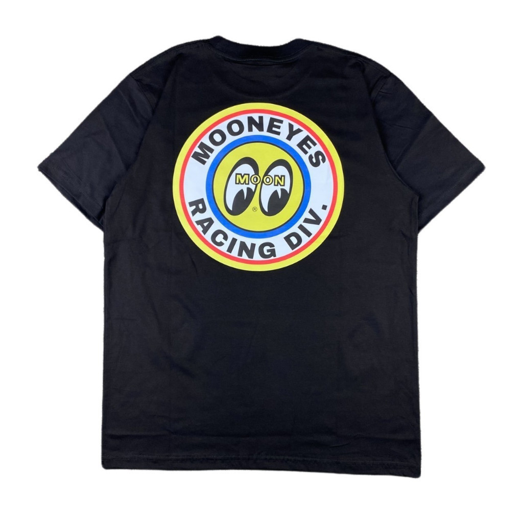 Mooneyes RACING DIVISION LOGO เสื้อยืดสีดํา S-5XLSIZE S-5XL