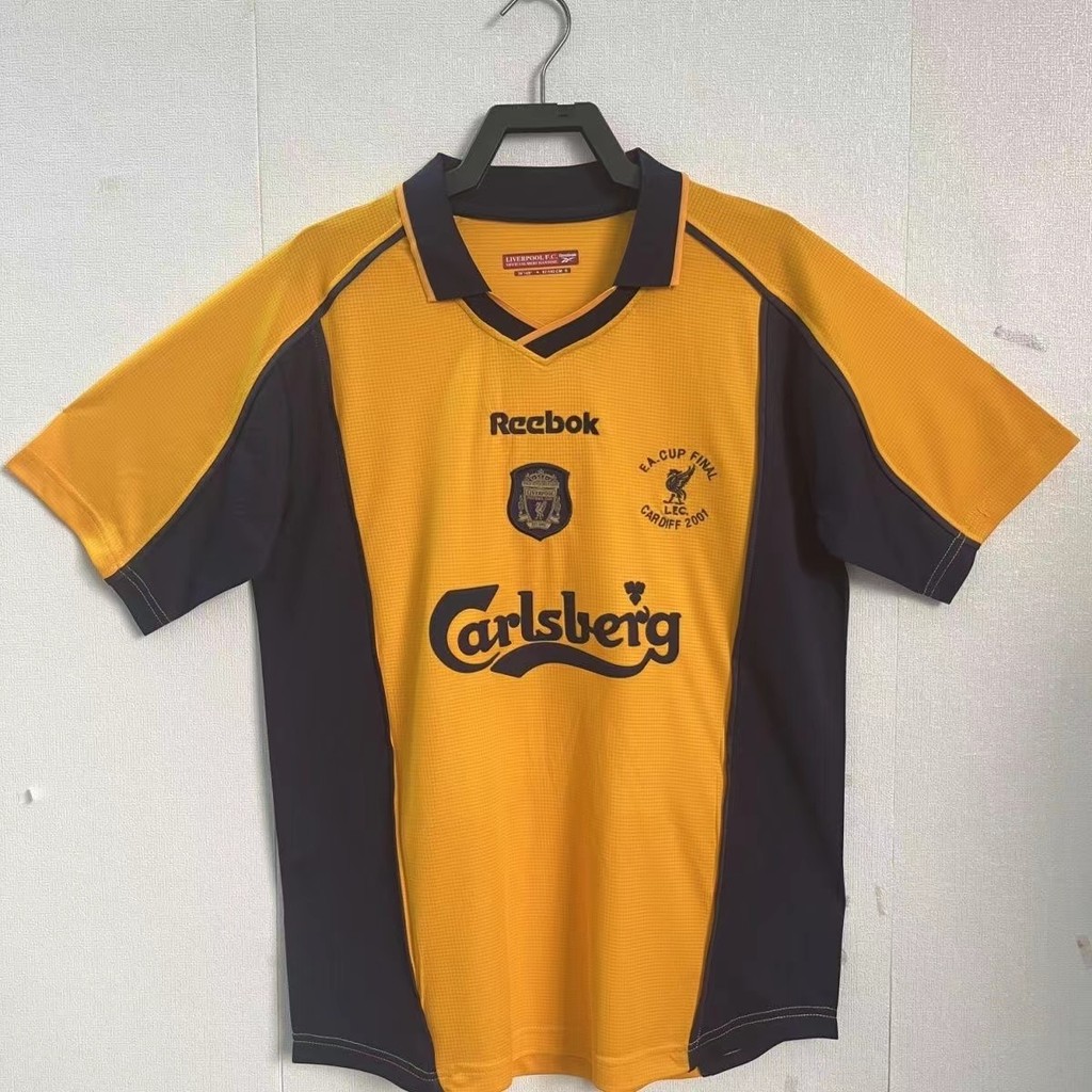 Retro Edition 00/01 Liverpool Away เสื้อฟุตบอลและเสื้อสําหรับ S-2XL,สามารถเพิ่มชื่อและหมายเลขของคุณได้