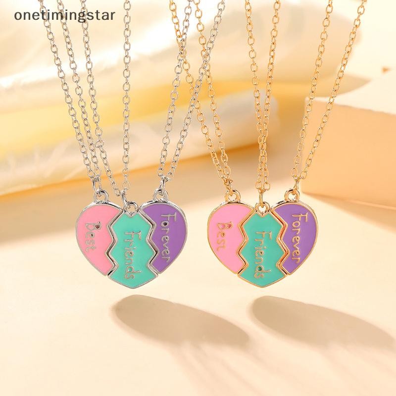 Onetimingstar Best Friend สร้อยคอสําหรับ 3 Matching Heart Pendant Magnetic Bff สร้อยคอมิตรภาพ OTS