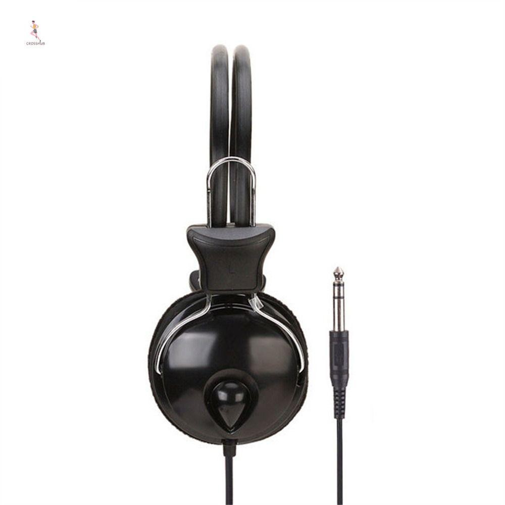 Cross Music หูฟัง Handfree กีตาร์ไฟฟ้าสีดําพร้อมชุดกลองลวดชุดหูฟังแบบมีสาย