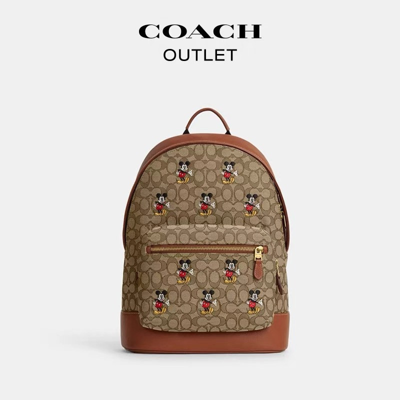 Disney X Coach West Backpack for COACH CL950 กระเป๋า แท้ กระเป๋าเป้ ความจุสูง