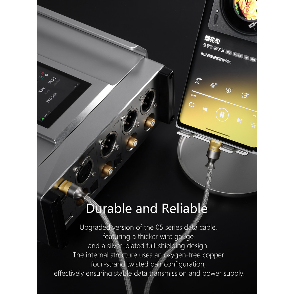 Dd DdHiFi TC05 M2 USB-C 2.0 ถึง USB-C OTG ถอดรหัสสายเคเบิลข้อมูลย้อนกลับ Usage สามารถใช้สําหรับการชาร์จฉุกเฉิน 10/50/100 ซม.