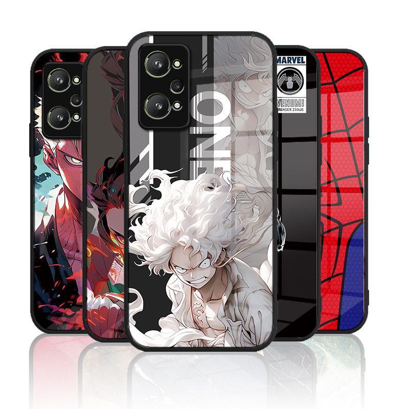 เคสกระจก OPPO Realme GT Neo2 เคสกระจกนิรภัย Hard Back Cover Soft Silicon Edge