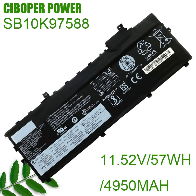 CP Battery 01AV494 01AV430 01AV431 01AV429 SB10K97586 SB10K97587 SB10K97588 57WH4950MAH For X1 Carbo