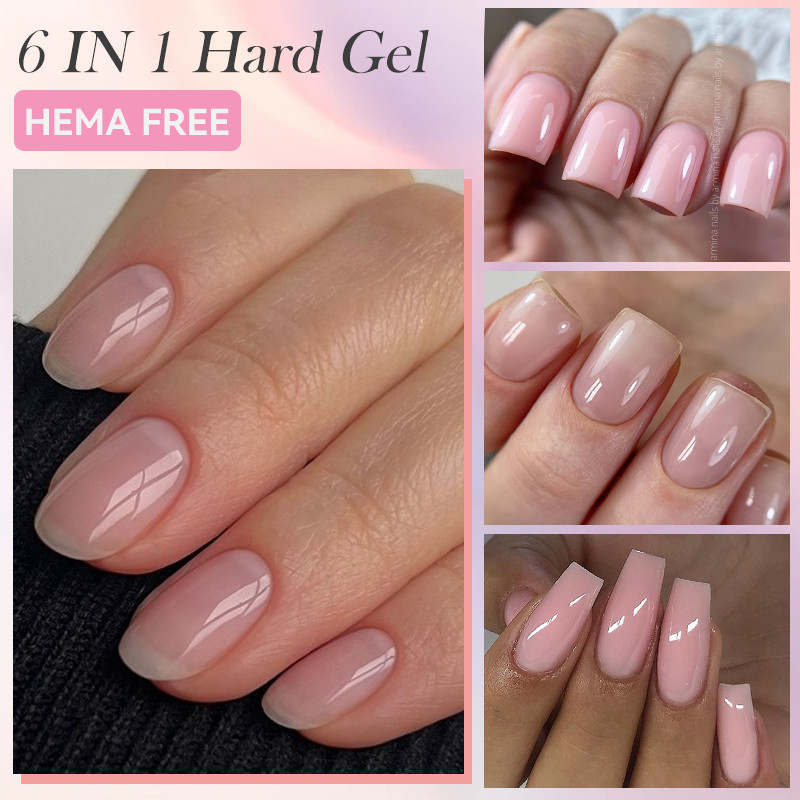 Ur SUGAR 6 in 1 Hard Gel สําหรับต่อเล็บ Milky White Builder Constructor เจล Self Leveling เสริมเล็บเจล 8ML - รูปที่ 2