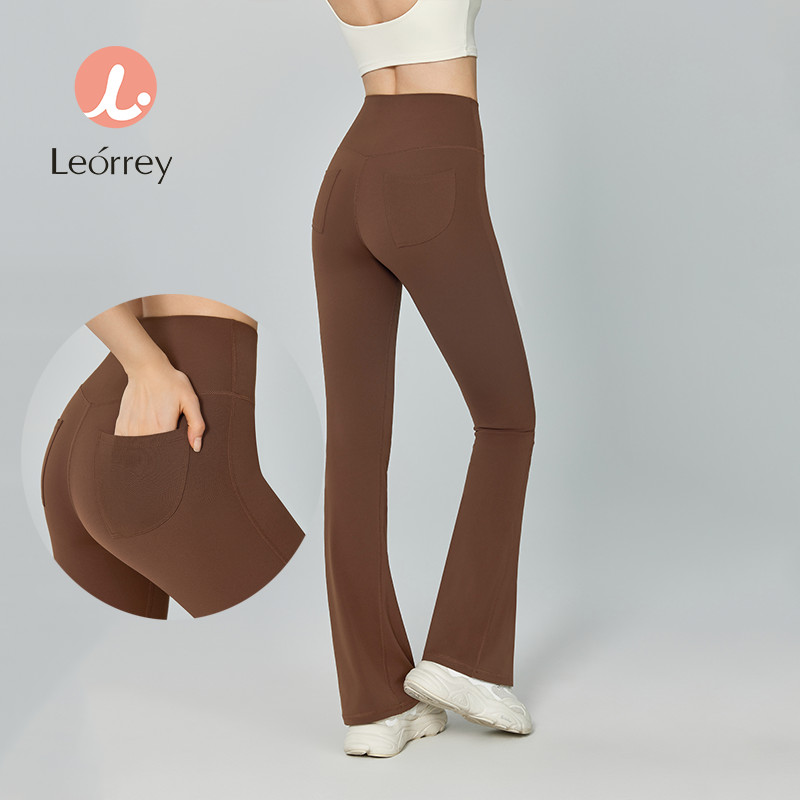 Leorrey-กางเกงขาบานกางเกงโยคะฟิตเนสกางเกงโยคะทรงสกินนี่