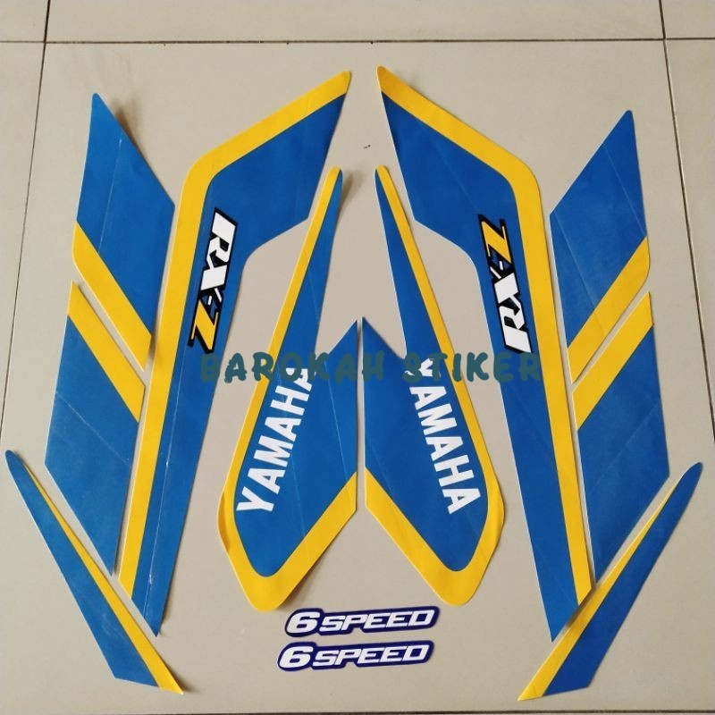 Yamaha RX z rxz สีน้ําเงิน เหลือง 1992 Fullset Striping สติ๊กเกอร์