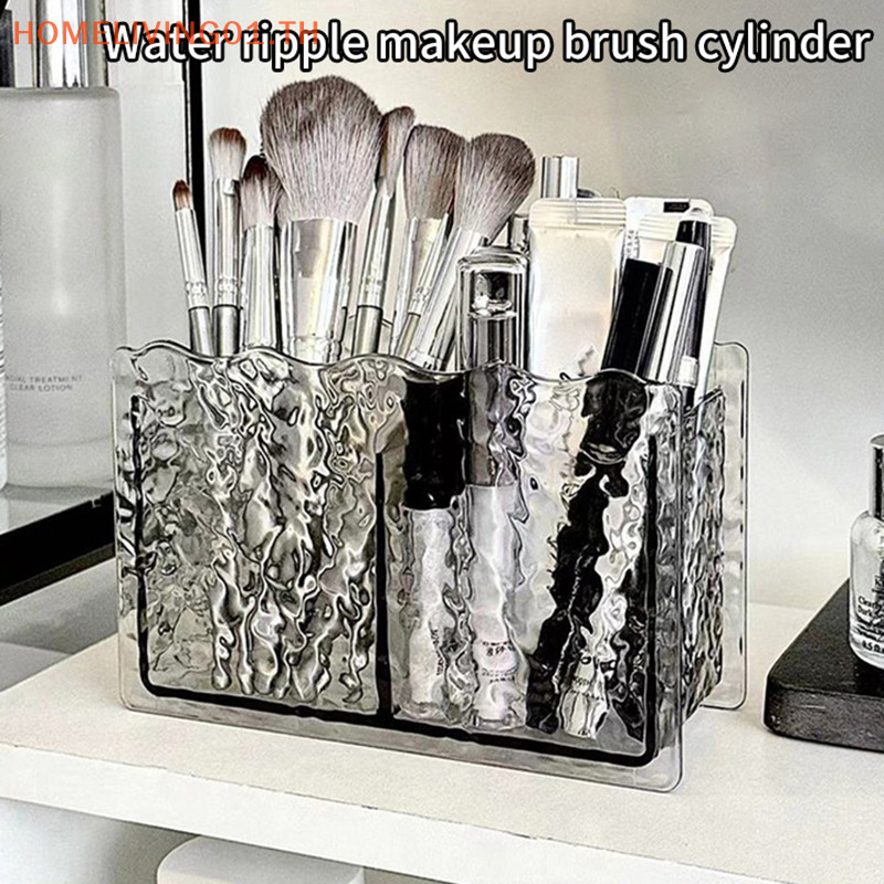 Onehome 2 หลุมกล่องเก็บเครื่องสําอางผู้ถือแปรงแต่งหน้า Organizer Lip Eyebrow ดินสอห้องน้ําขาตั้งจอแสดงผล TH