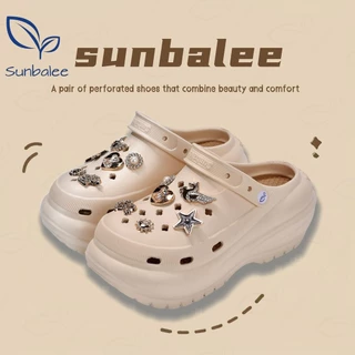 SUNBALEE 🌈 SUN8694 รองเท้าหัวโต แตะแบบสวม รองเท้ารัดส้น แถมตัวติดรุ่นใหม่ สูง 8 CM. วัสดุ EVA สินค้าพร้อมส่ง