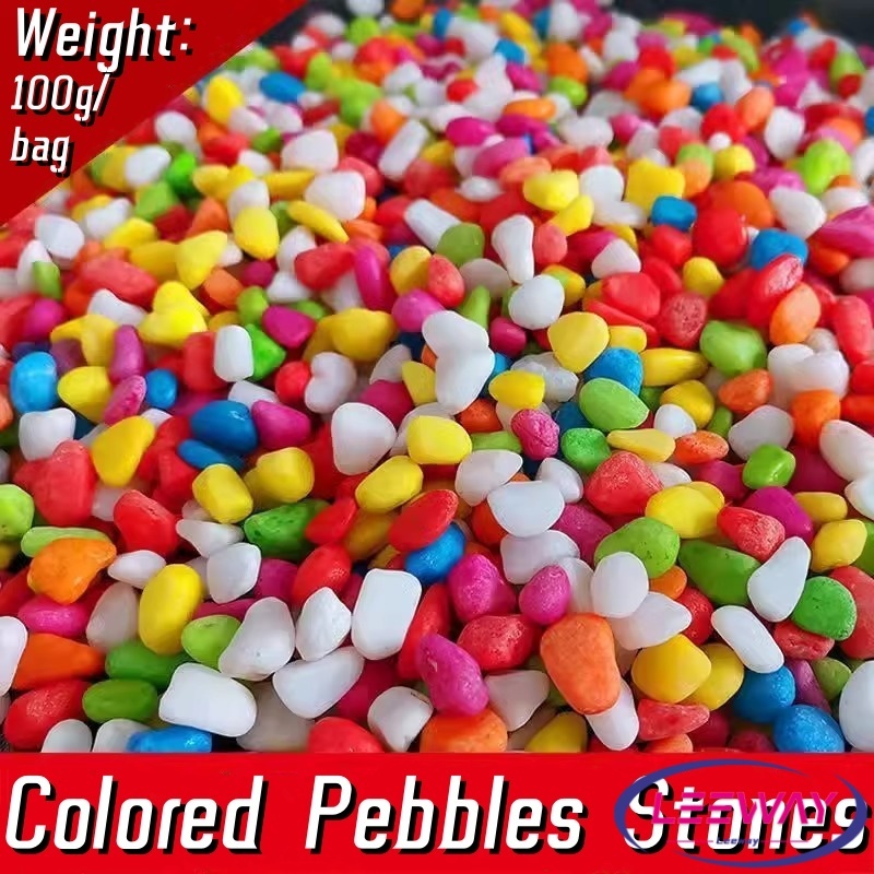 LW หินใส่ตู้ปลา หินประดับ ตกแต่งสวน 100g / ต่อแพ็ค Colorful Stones