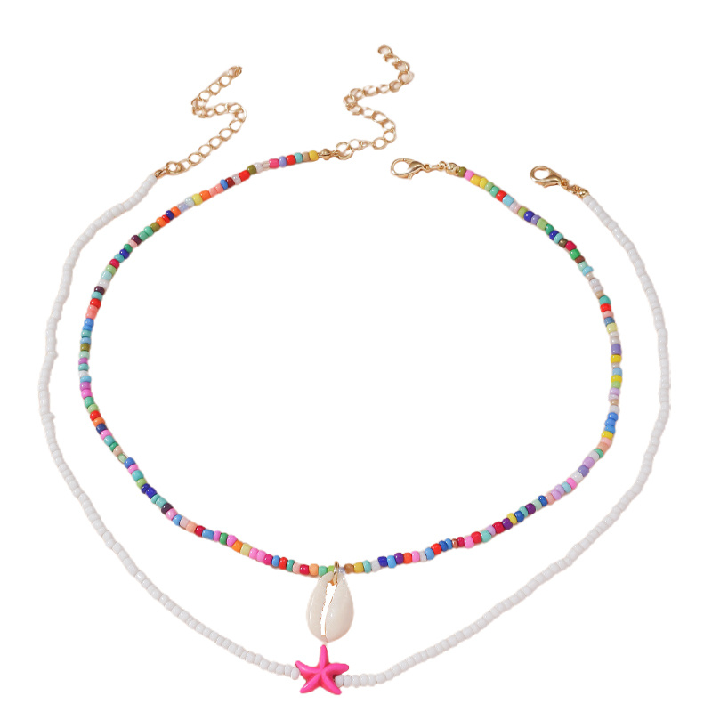 COD-ส่งเร็วจากไทย🎀แฮนด์เมดลูกปัดไหปลาร้าโซ่ผู้หญิงอารมณ์สดชื่นสร้อยคอชุดสร้อยคอปลาดาว-Tender - รูปที่ 7