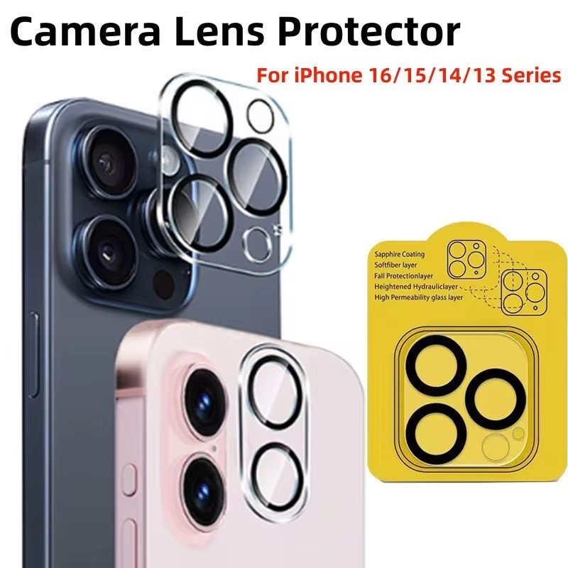 Hd กล้องเลนส์ป้องกันฟิล์มสําหรับ iPhone 16 15 14 13 12 11 Pro Max 15 Plus คลุมทั้งหมดเลนส์ Protecto