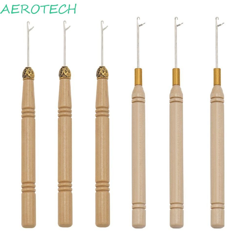 Aerotech 3 ชิ้น/เซ็ตโครเชต์ตะขอ,ไม้ผมทอผ้าตะขอเข็ม,Dreadlock ผมเครื่องมือโลหะต่อผมถักไมโครตะขอ DIY