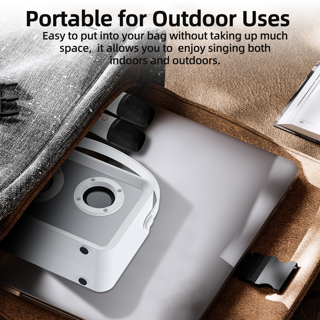 GOOJODOQ Multi functional Mini Karaoke Set with 4 connection modes and 6 voice modes support for TWS pairing