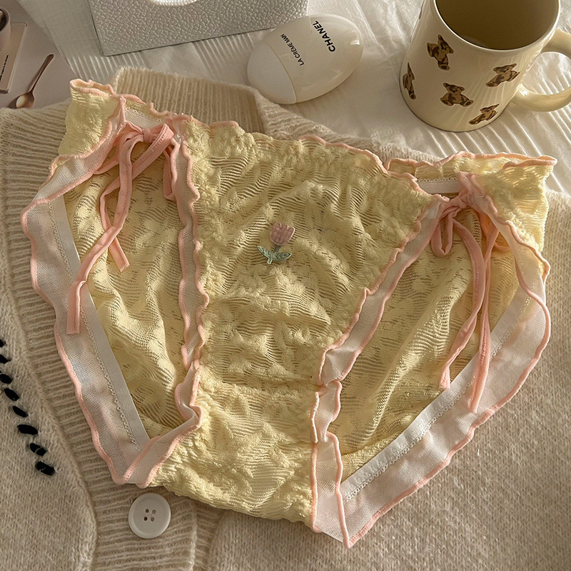 สุภาพสตรีขนาดบวกชุดชั้นในเอวกลางการ์ตูนร้อนขายไขมัน MM100kg Pure Desire สไตล์ High-End สะโพก-Lifting กางเกงระบายอากาศ - รูปที่ 5