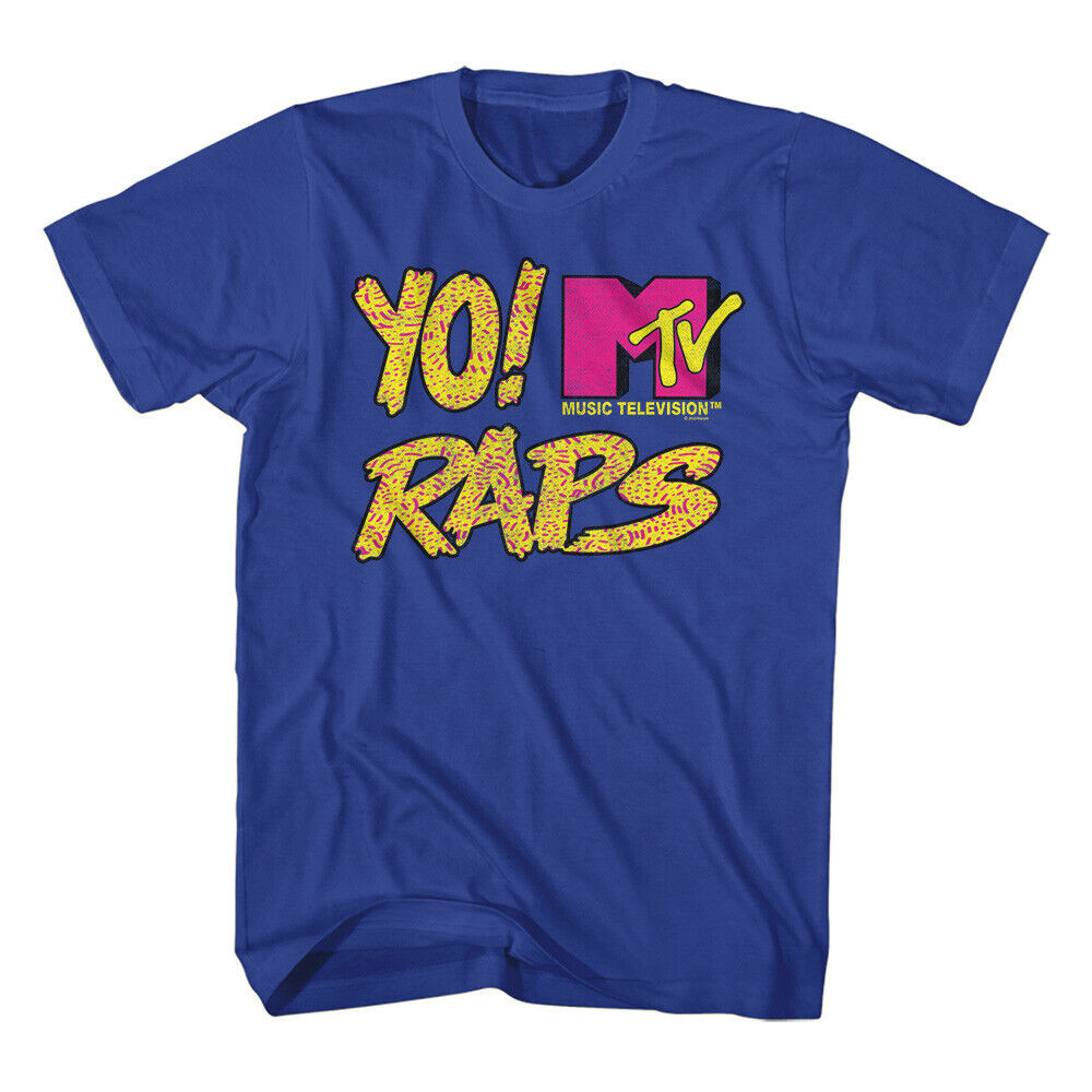 Mtv Music โทรทัศน์ Yo Mtv Raps Textured Logo เสื้อยืดผู้ชาย