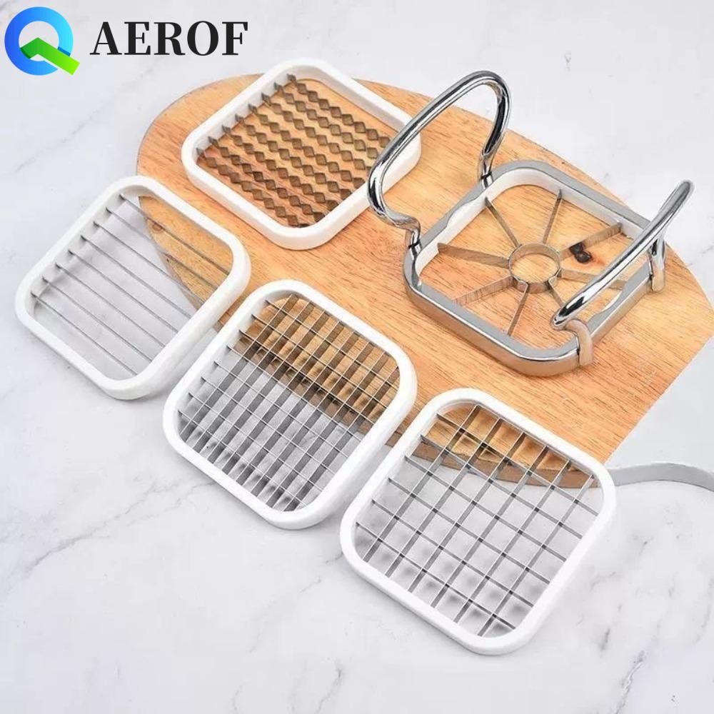 Aerof 5 ชิ้น/เซ็ตเครื่องตัดทอดฝรั่งเศส,คู่มือความแข็งสูงเครื่องตัดทอดฝรั่งเศส,แกดเจ็ตในครัวสแตนเลสทนทานตัดมันฝรั่ง|แตงกวา