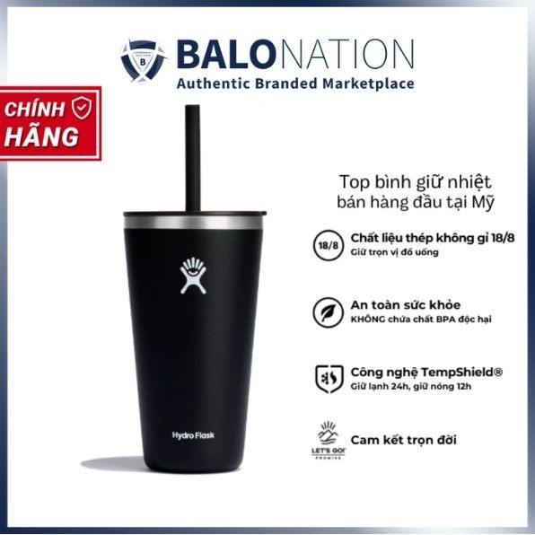 [GENUINE] Hydro Flask 20oz รอบฝาฟางแก้วน้ําพร้อมฝาปิดฟาง - รับประกันระยะยาว