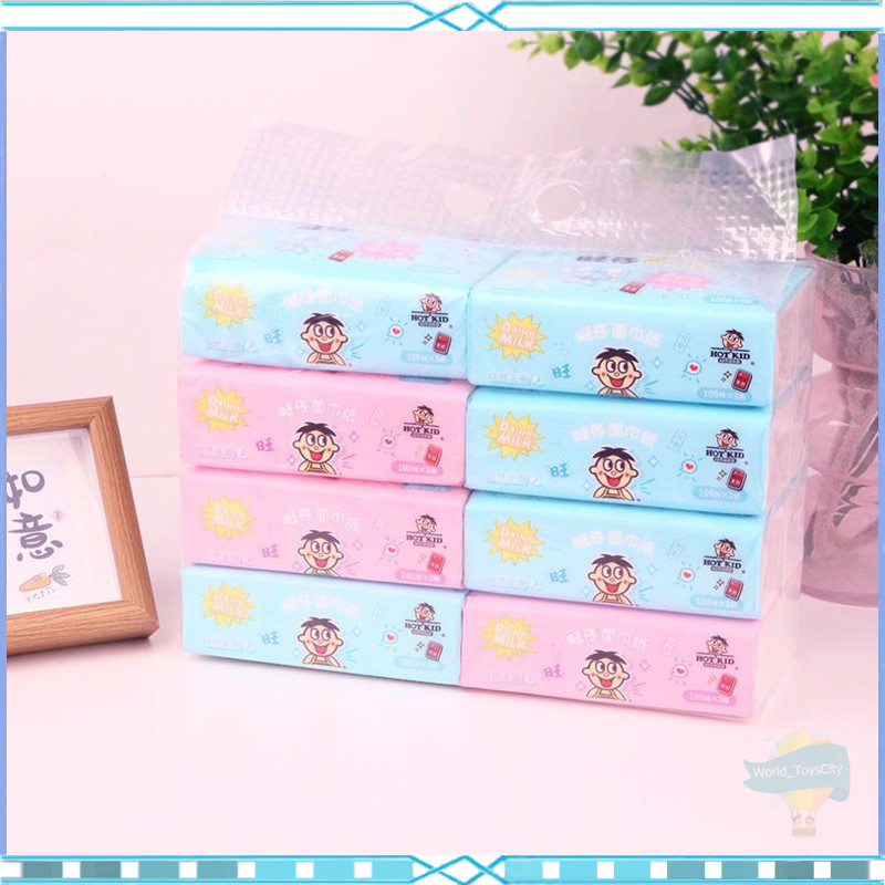 กระดาษทิชชู่ อย่างดี แบบดึง 100เเผ่น /ห่อ หนา 3 ชั้น ขนาดพกพา 1 ห่อ